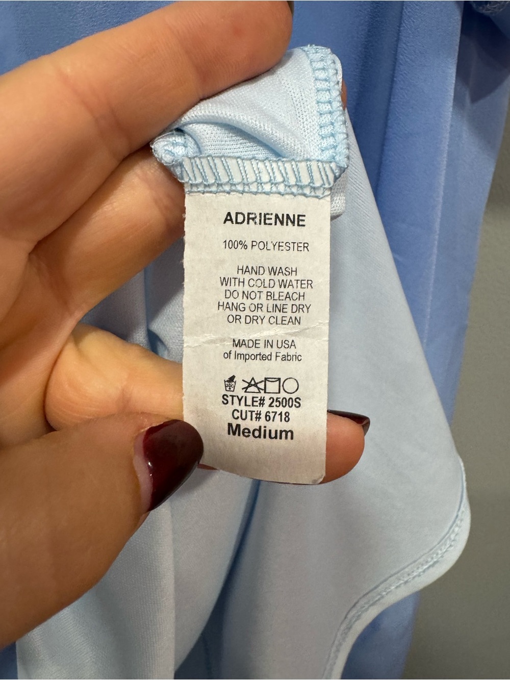 NWT Adrienne Light Blue Short Sleeve Dress Size Medium - Picture 9 of 9